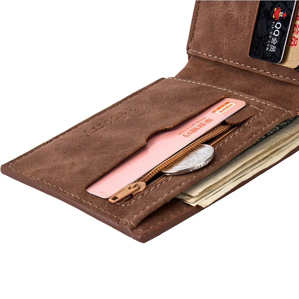 New Men Wallet Leather Business Foldable Wallet Luxury Slim  Hipster Cowhide Credit Card/ID Holders Inserts Coin Purses