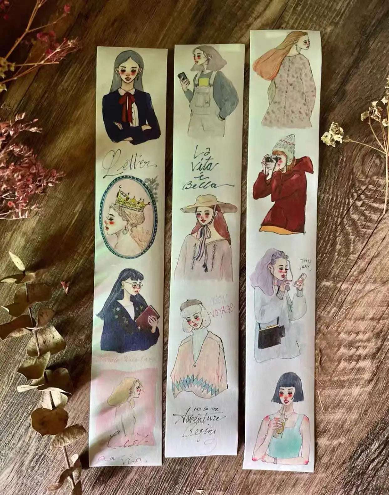 1 Loop Lovely Bon Voyage Life Is Beautiful Girl Washi PET Tape Planner DIY Scrapbooking Decorative Plan Sticker