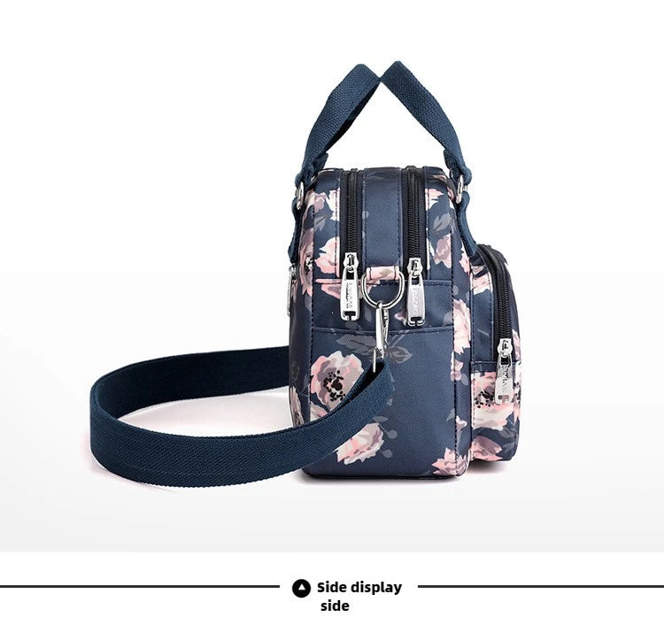 Brand Women Crossbody Bag Portable Female Shoulder Bags Printed Flower Nylon Messenger Bags Multi-pocket Ladies Handbags Bolsa