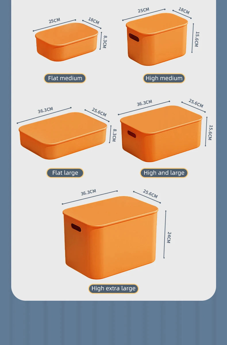 Colorful Plastic Organizers Storage Box With Lid For Toys Underwear Sock Jewelry Lipstick Container Stackable Baskets Bins
