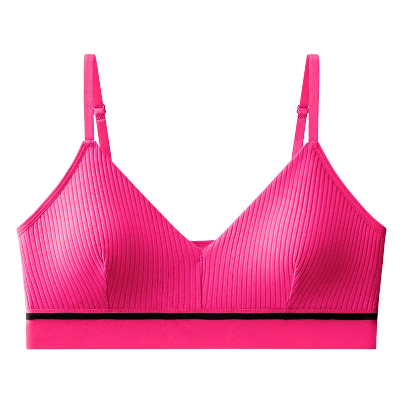 Women Cotton Tube Tops Wire Free Bra Solid Color Adjusted Straps Lingerie Breathable Underwear Push Up Tube Bra Cropped Top