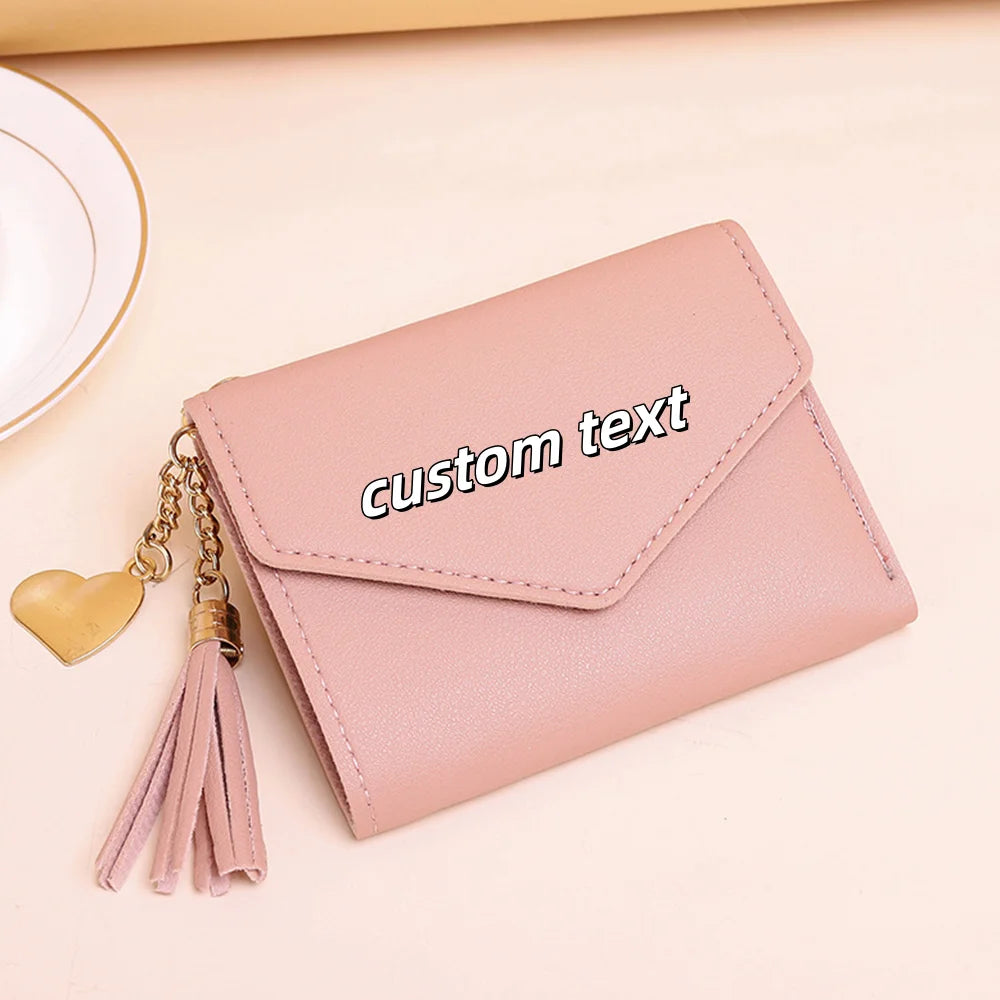Customized Personalized Short Tassel Pendant Womens Wallet Waterproof Custom Luxury Fashion High Quality Little Girl Coin Purse