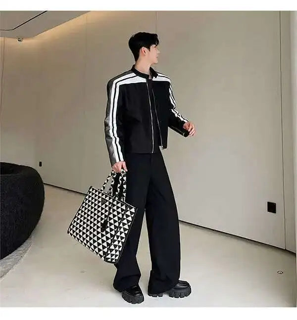 IEFB Men's Suit Pants Solid Color Niche Design Korean Style Casual Straight Elastic Waist Versatile Trousers 2023 New 9C2269