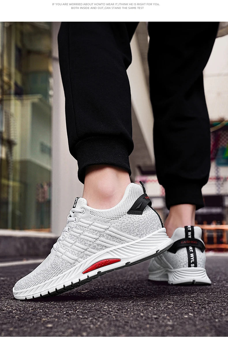 Man Sneakers Elevator Shoes Hidden Heels Breathable Heightening Shoes For Men Increase Insole 6CM Lift Sports Casual Height Shoe