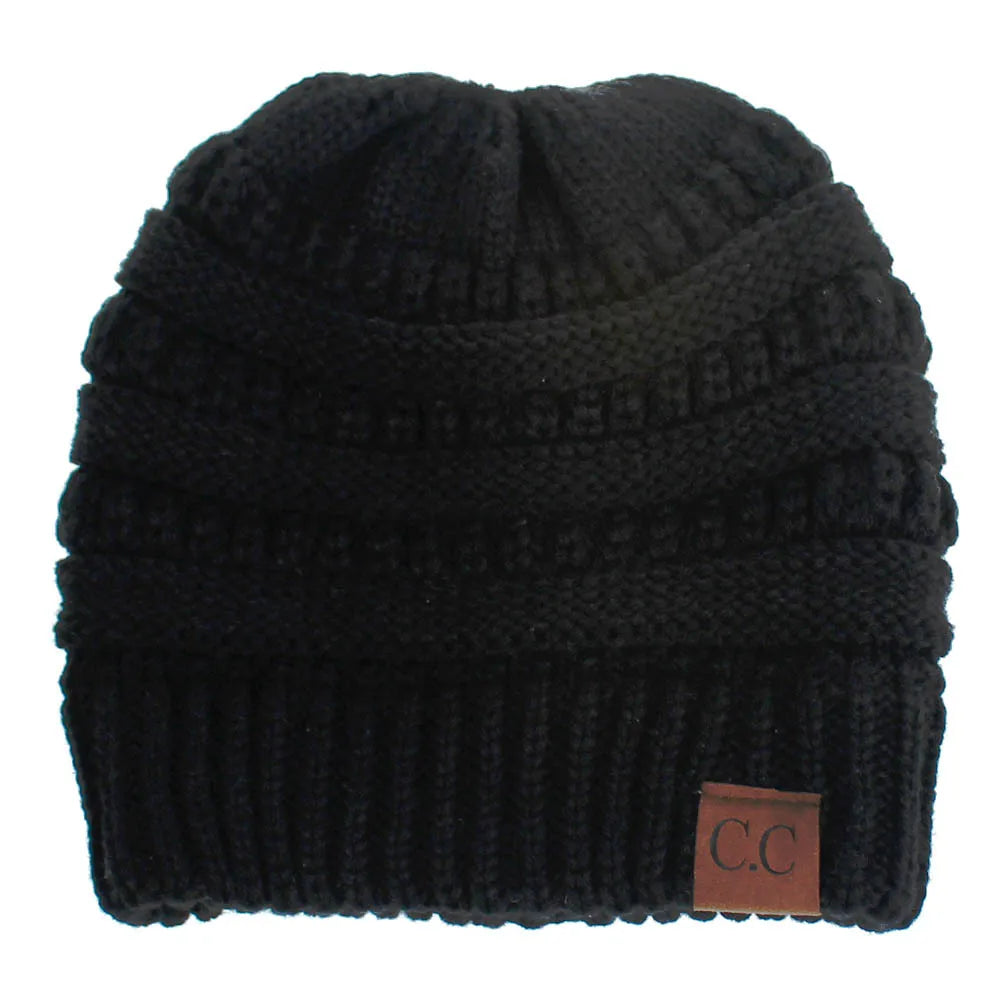 New Outdoor Warm Winter Woolen HatsAcrylic Open Horsetail HatsCold-Resistant High Ponytail Hats for Men and Women