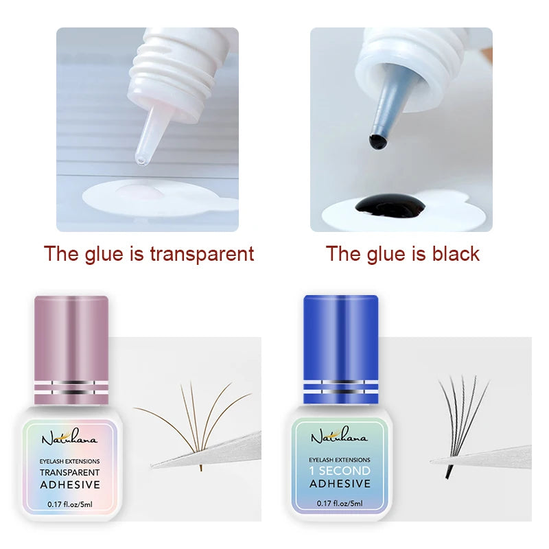 NATUHANA 3pc/lot Eyelash Glue Waterproof Lashes Extensions Adhesive Fast Drying Long Lasting Eye Glue Makeup Tools