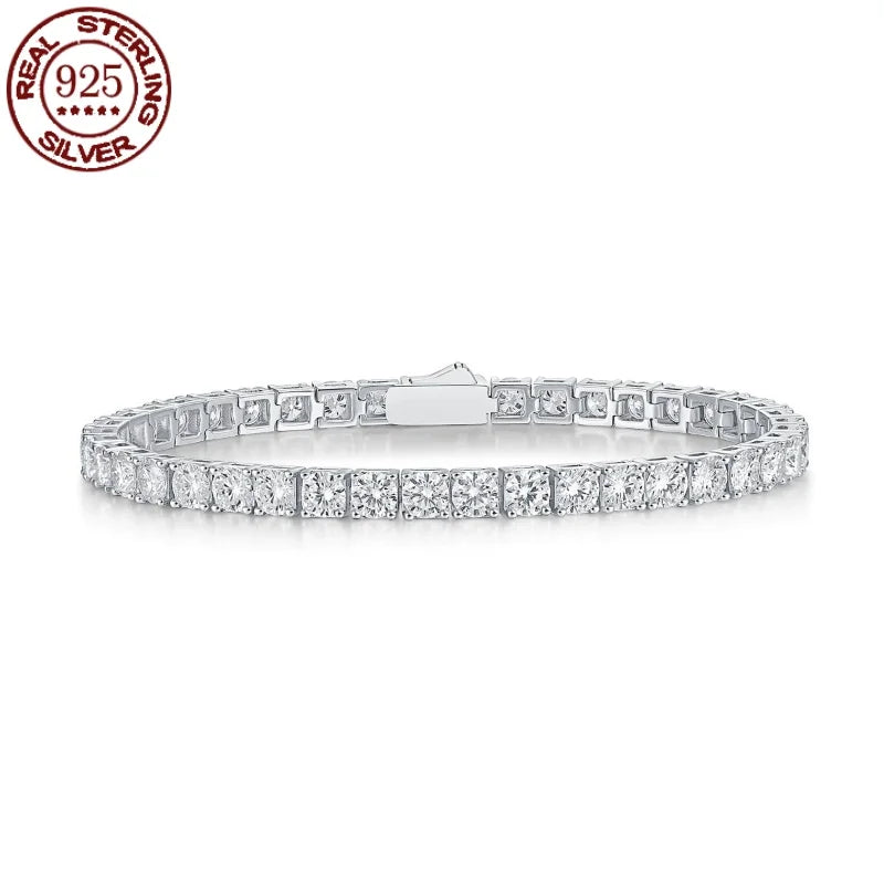 Factory Price D VVS1 Moissanite Tennis Bracelet Full Diamond GRA 925 Silver Plated 18k Fashion Personality Exquisite Jewelry
