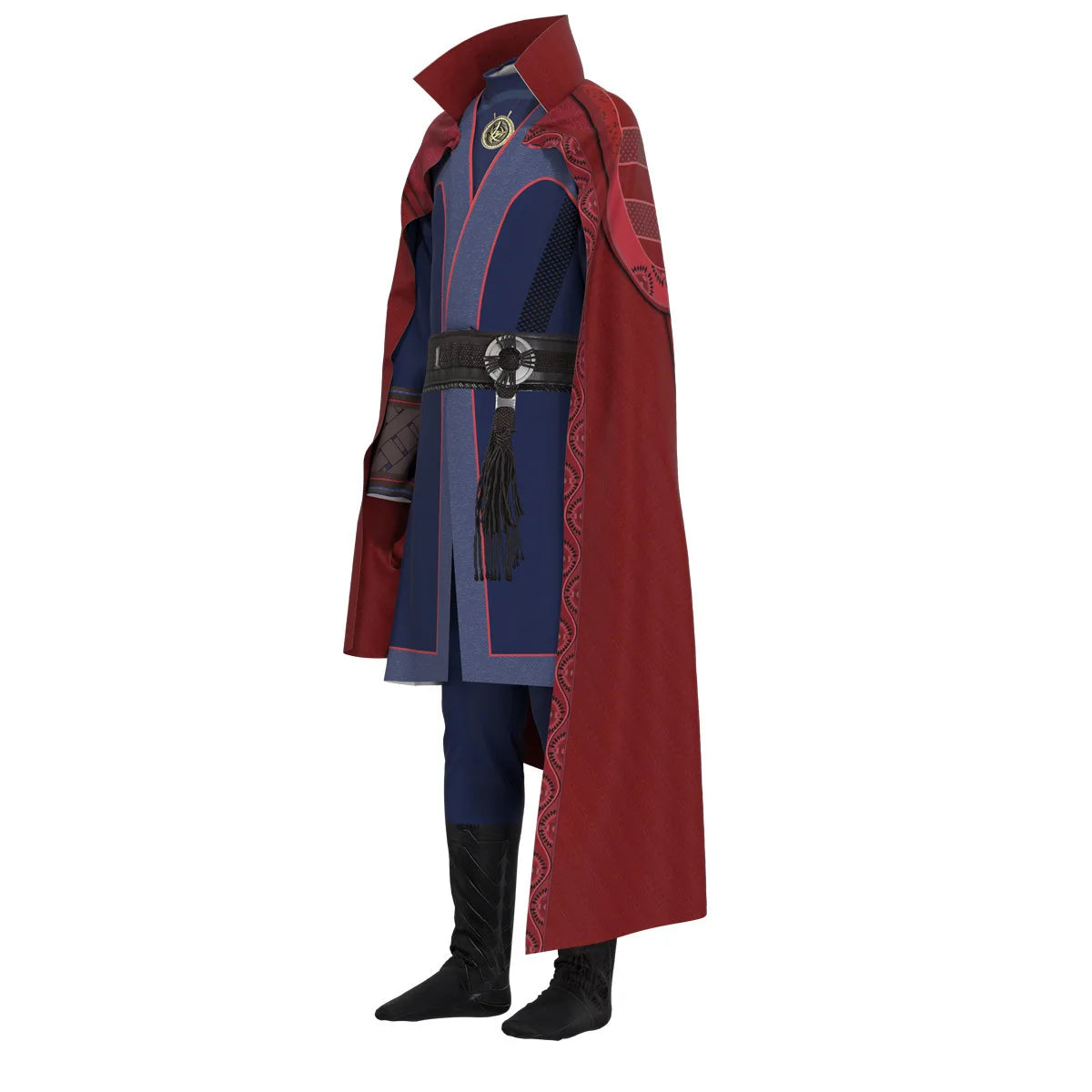 Halloween Party Adult Men Doctor Cosplay Costume Outfits Top Coat Red Velvet Cloak Pants All Set Carnival Disguise Suit