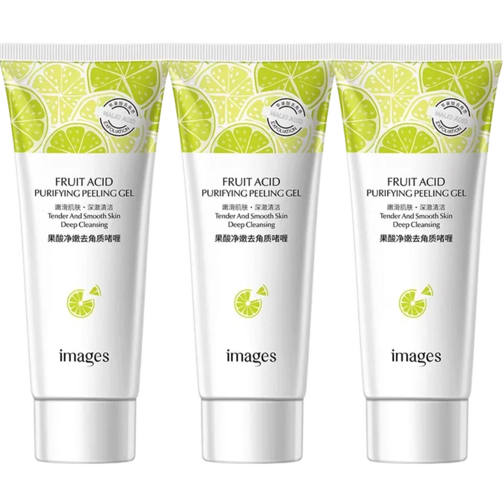 Fruit Acid Peeling Gel Facial Cleansing Exfoliating Peeling Scrub Cream Deep Clean Moisturizing Blackhead Removal Face Cleanser