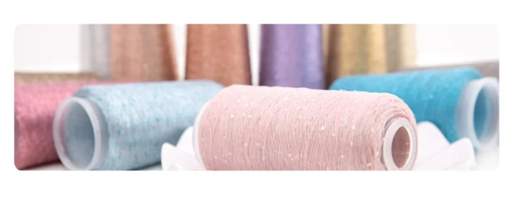 Lurex Sequined Companion Glitter Yarn Golden Wholesale 50g /Ball 1800M Sequin+ Gold Pure Silver Lurex Fabric Metallic Knit Yarn