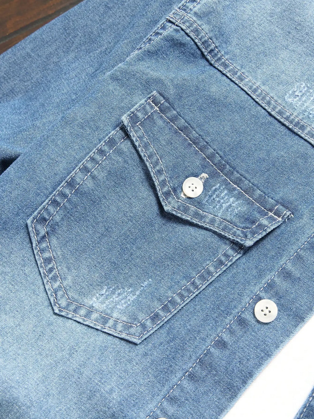 Men's denim shirts for spring and autumn. Blue denim shirts. Trendy and fashionable. Daily casual street style.