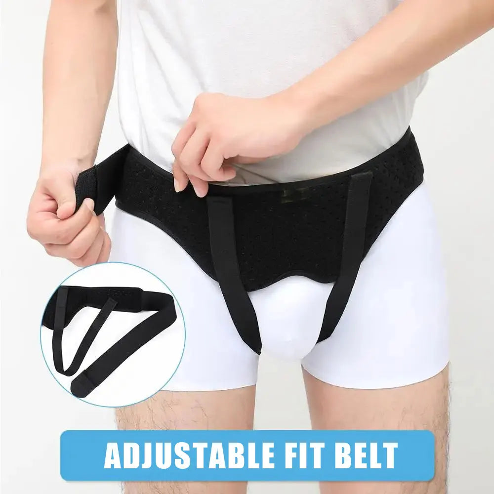 Hernia Belt Truss For Inguinal Hernia Support Brace Pain Relief Recovery Strap Breathable Belts + 2 Removable Compression Pads