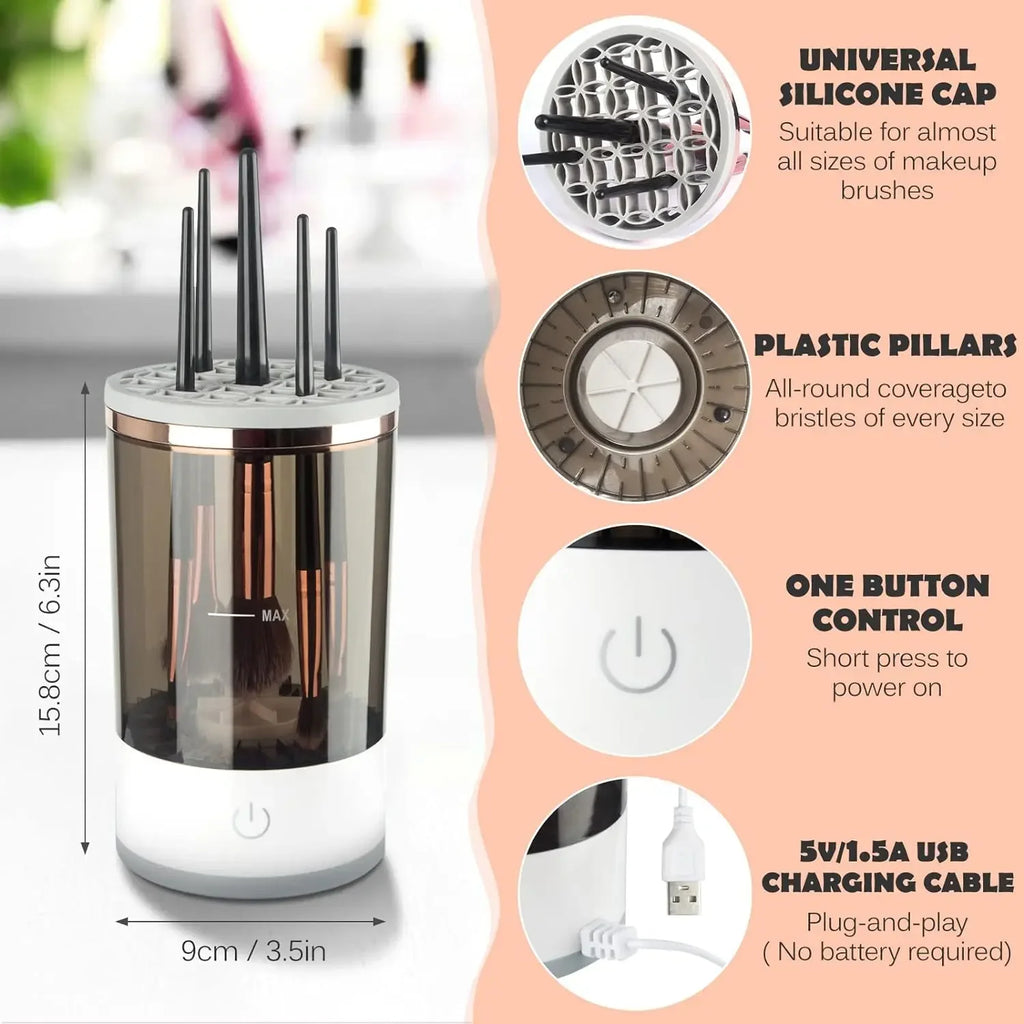 Automatic Makeup Brush Cleaner Rechargeable Lazy Makeup Brush Cleaner Cosmetic Brush Automatic Brush Scrubber Skin Care Tools