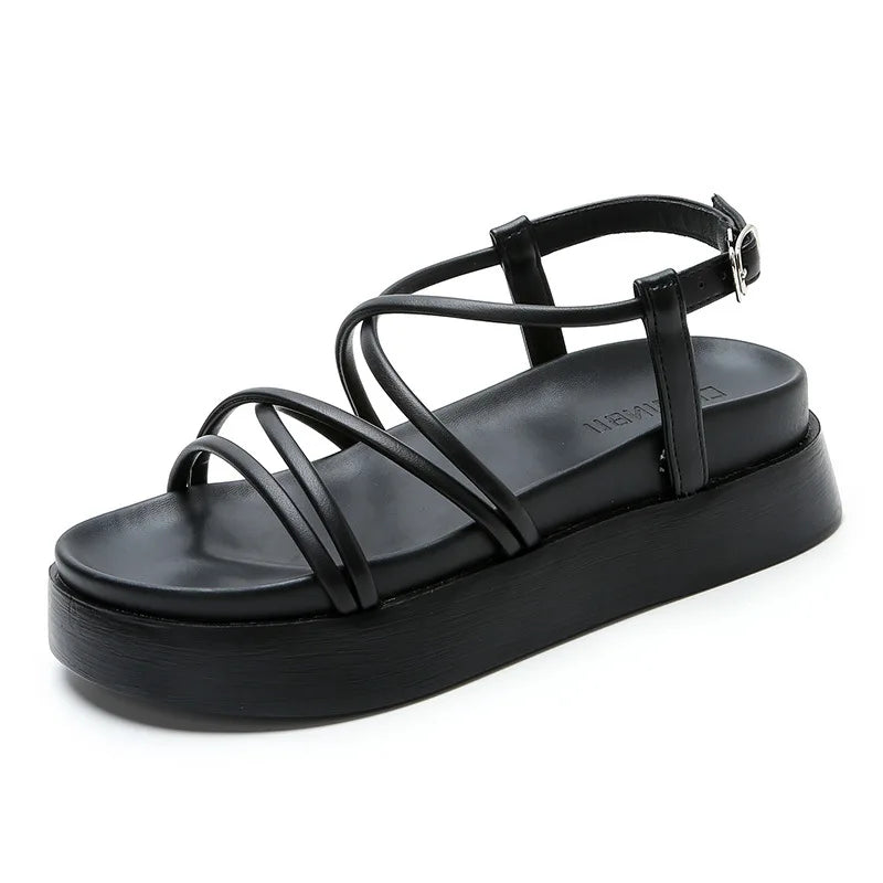 Thick Sole Sandals Women 2026 New Summer Soft Sole Elevated Casual Roman Sandals Small Womens Shoes  Sandalias Mujer  Sandal