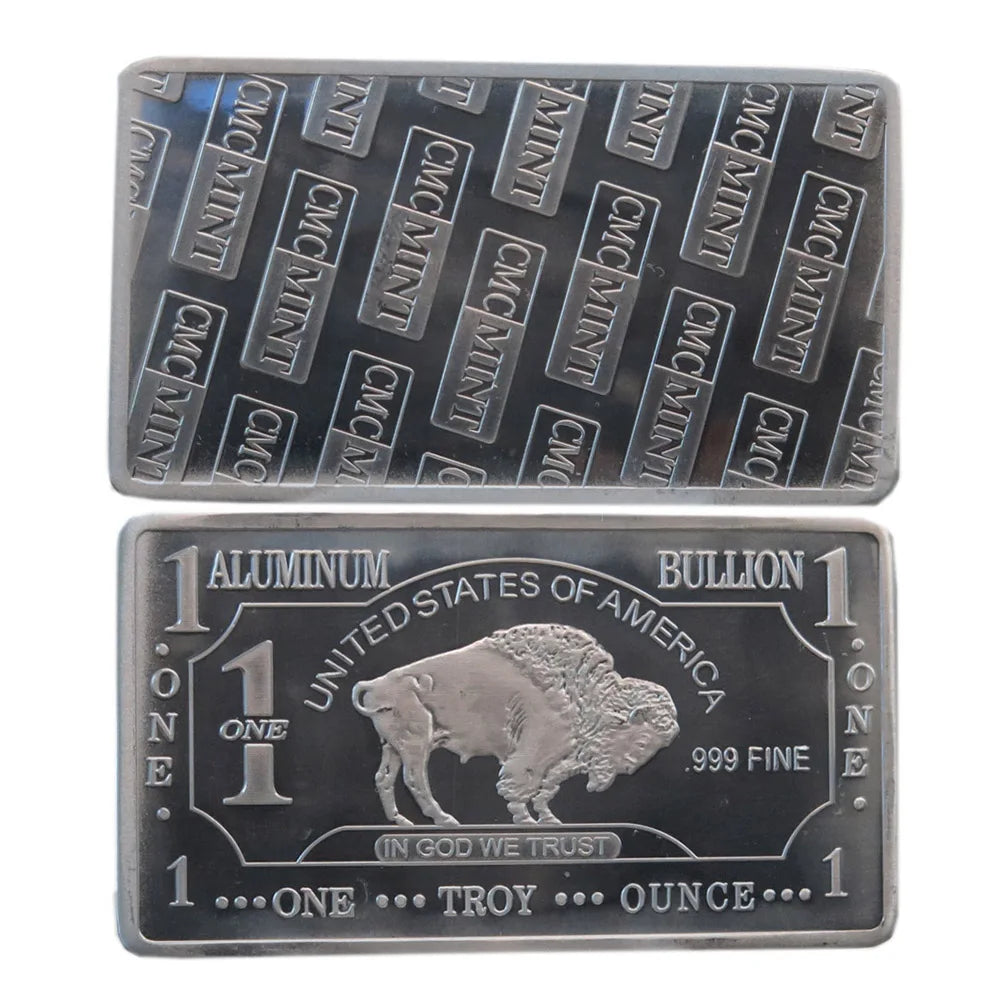 Customized Metal Buffalo Series Challenge Coin 1 Oz .999 Aluminum Buffalo Bar Pure Copper Buffalo Bar With Cmcmint On The Back