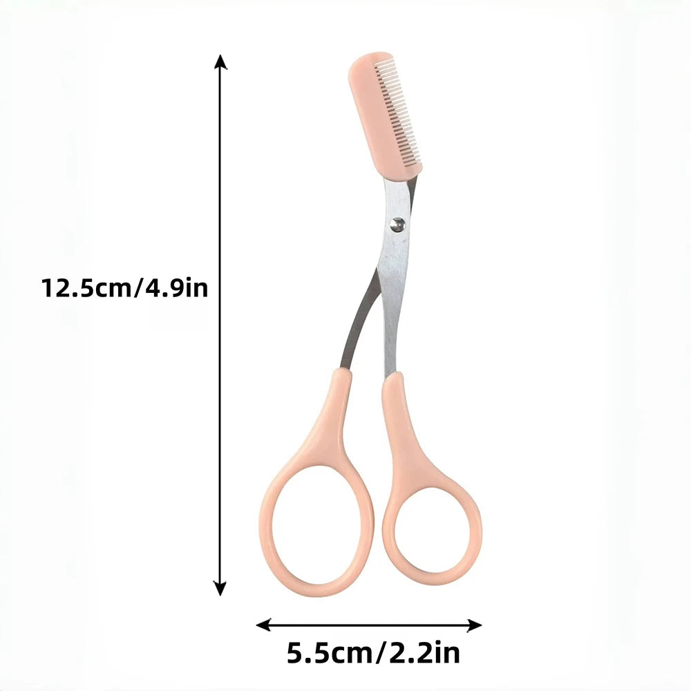 Eyebrow Trimmer Scissor Beauty Products for Women Eyebrow Scissors with Comb Stainless Steel Makeup Tools Beauty Scissors