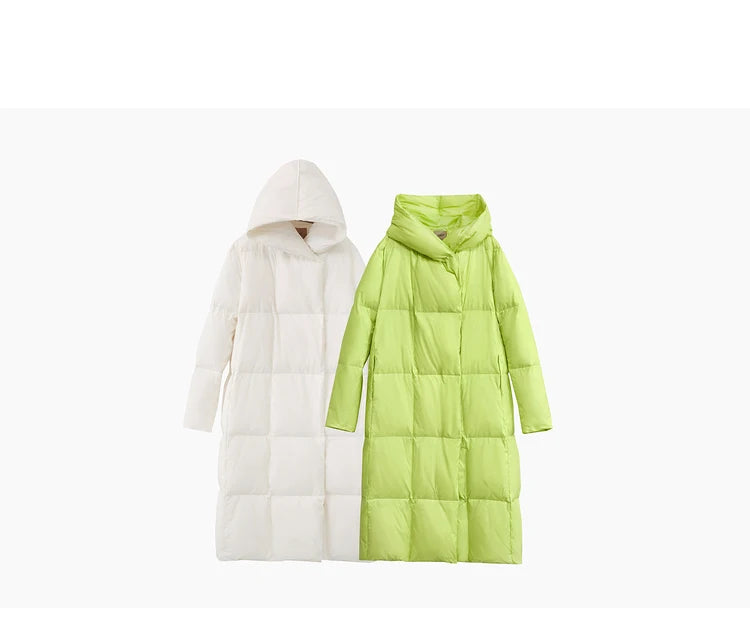 AMII Minimalist 2025 Down Jacket Coat Women Winter Warm Long Bread Puffer Coat Light Thick Quality Fashion Outerwear 12324060