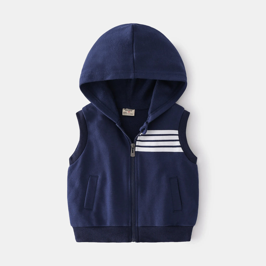 Striped Boys Waistcoat Toddler Sleeveless Hoodies Kids Vest Jacket Children's Clothes