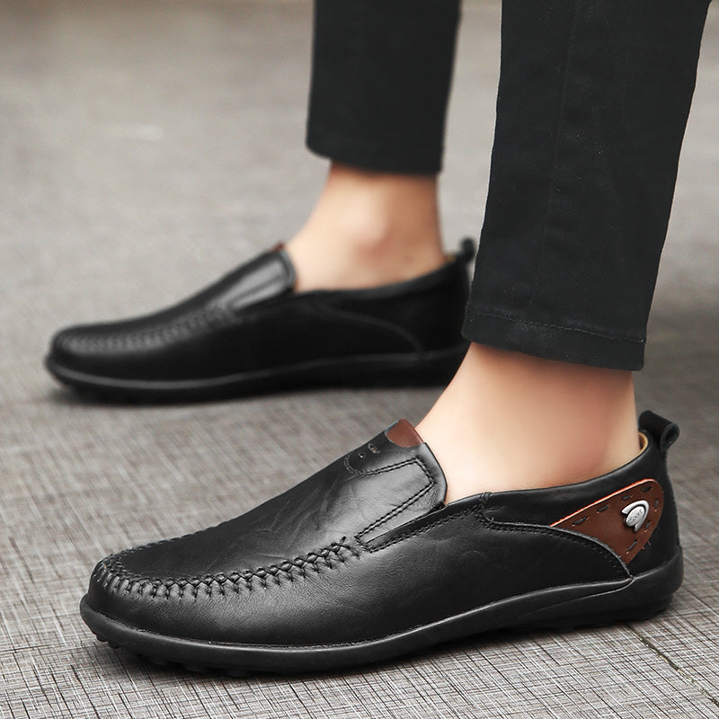 Herrenschuhe Casual Luxus-Marke Echtes Leder Italienische Herren Loafers Mokassins Slipper Herren Mokassins Schwarz Braun Übergröße 47
