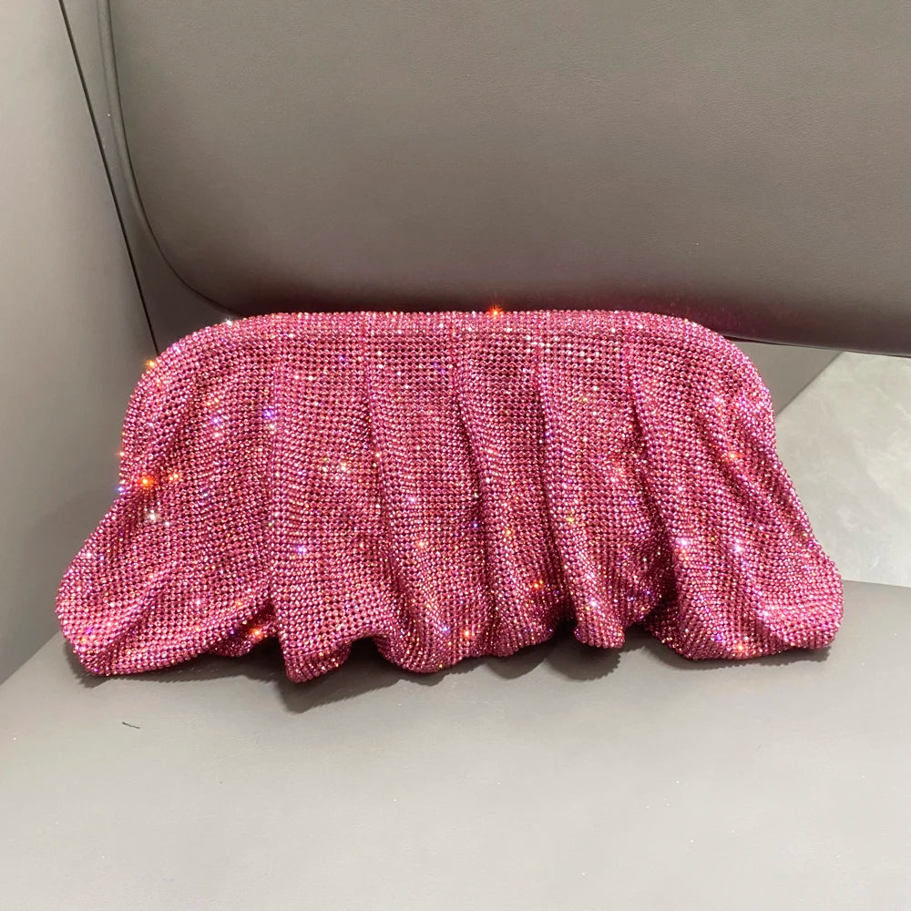 Glänzende Strasssteine, handgefertigte Abend-Clutch-Taschen, neue Faltbörsen und Handtaschen, Luxus-Designer-Hochzeitsfeier, hohe Qualität
