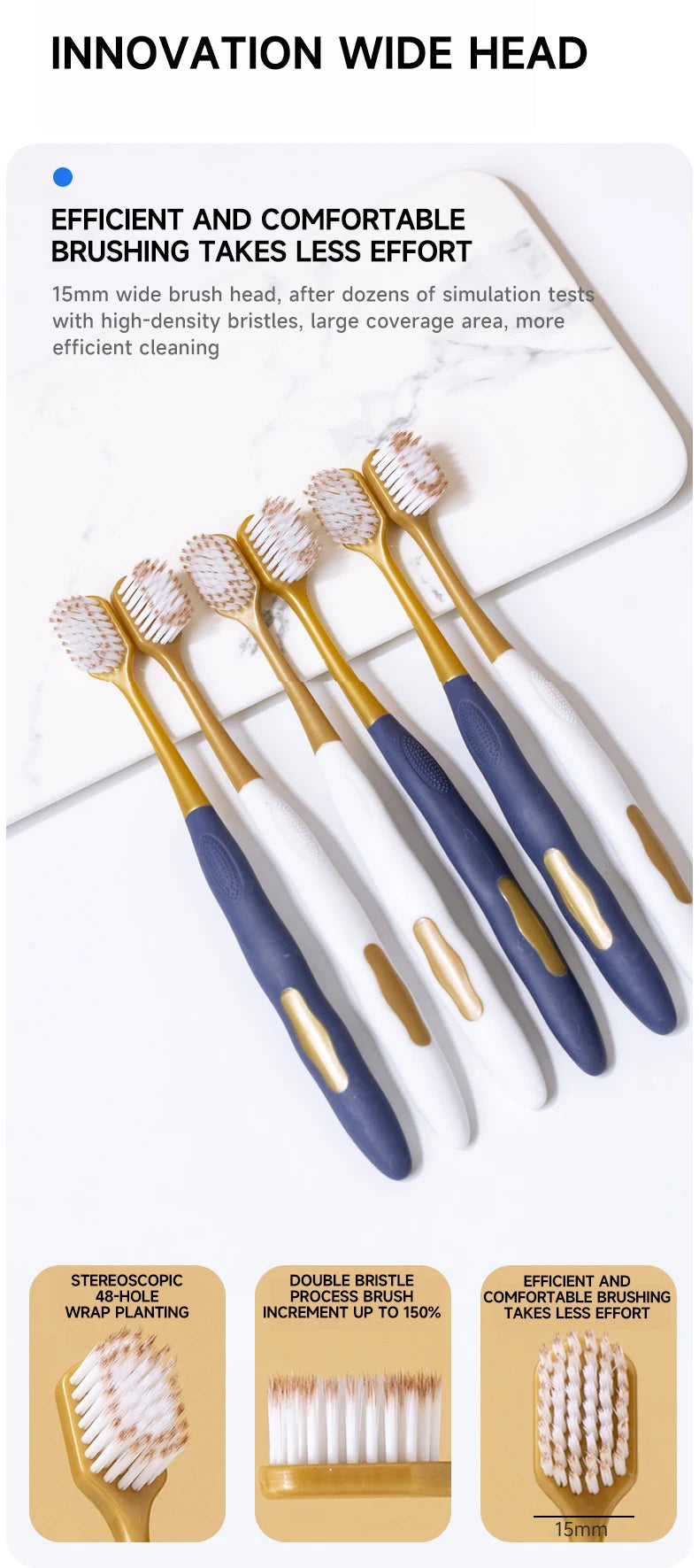 Toothbrush Adult Soft Hair Household Home Fur - Wide Head Ultra Fine Hair Anti Sensitivity Gum Protection - Suitable for Touring