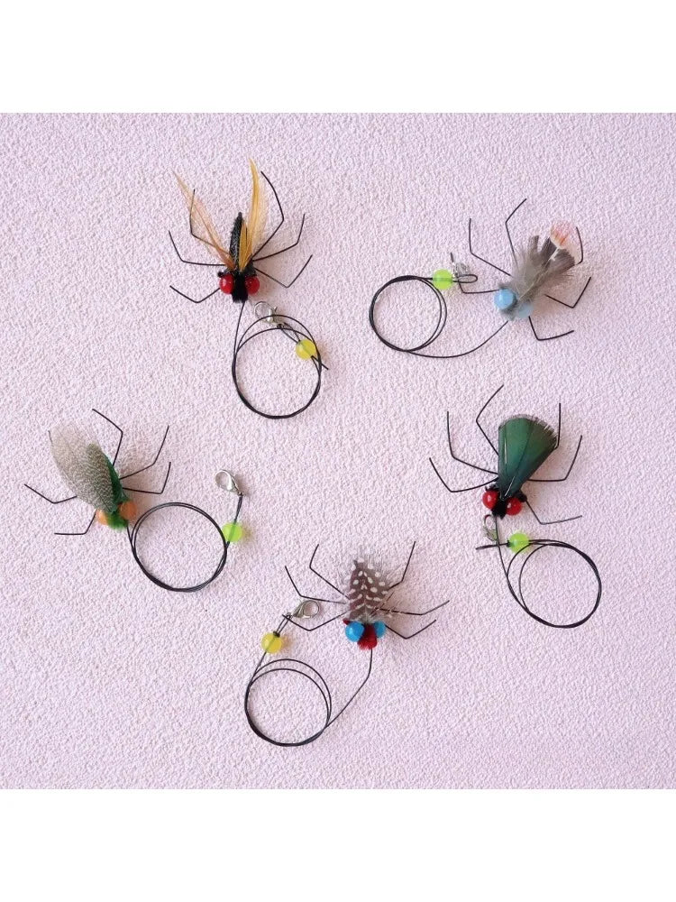 2pcs random color Simulation Small Flying Insects Replacement Accessories for Cat Teasers Toys Kitten Feather Toys Pet Supplies
