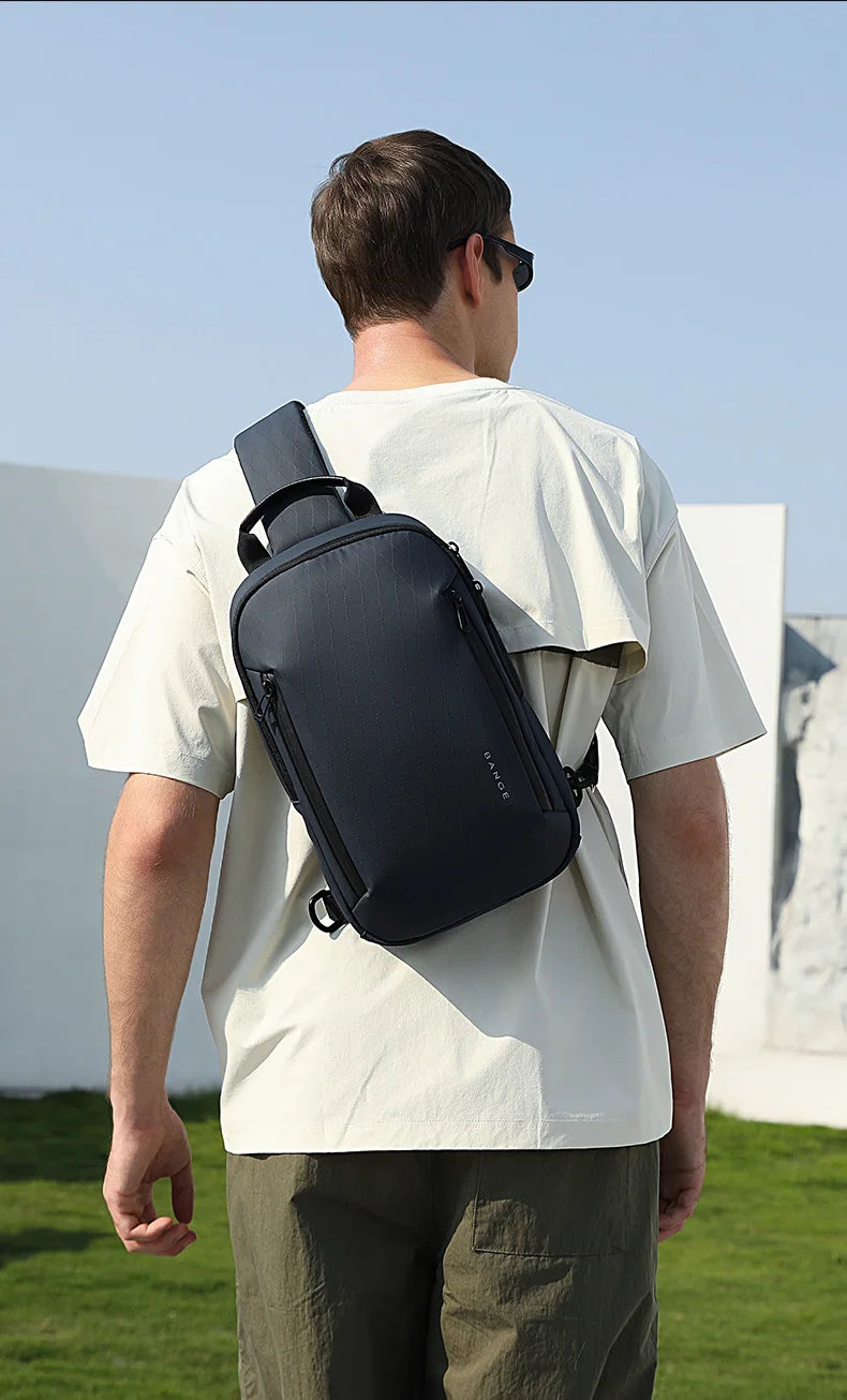 BANGE Lightweight Chest Bag Men Satchel Shoulder Bag Waterproof Sling Bag Oxford Cloth Small Casual Bag Crossbody Bag for Men