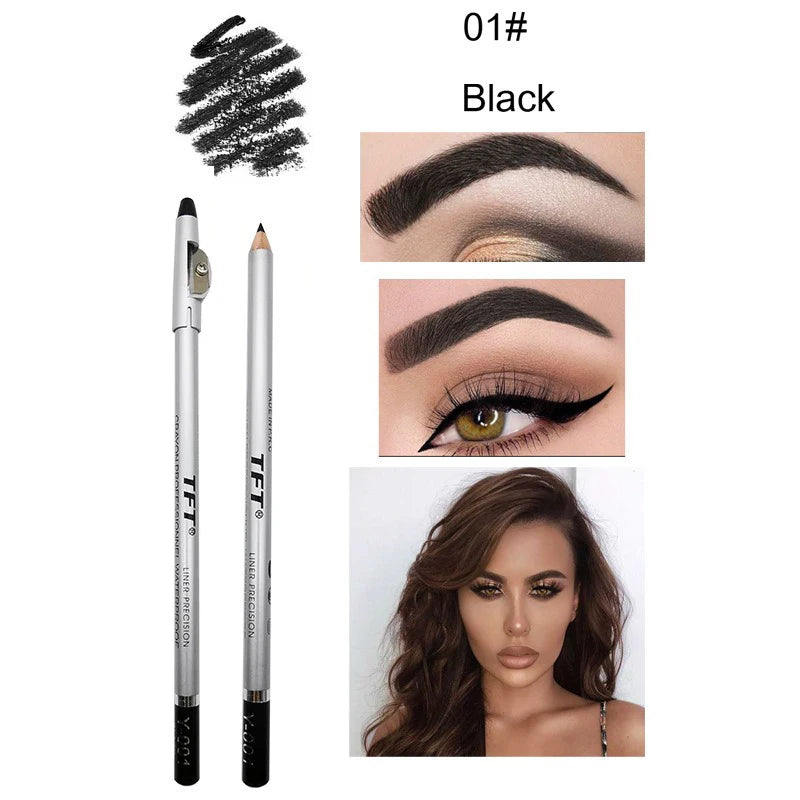 1/3pc Eye Brow Pencil Waterproof Professional Eye Makeup Pen Tip Easy Color Natural Black Brown Cosmetic Eyebrow With Sharpener