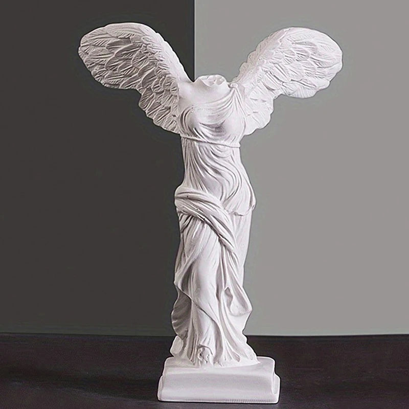 1pcs Resin Greek Goddess Of Victory Character Statue Angel Wing Art Figurine Decoration Home Office Decor Sculpture Ornament