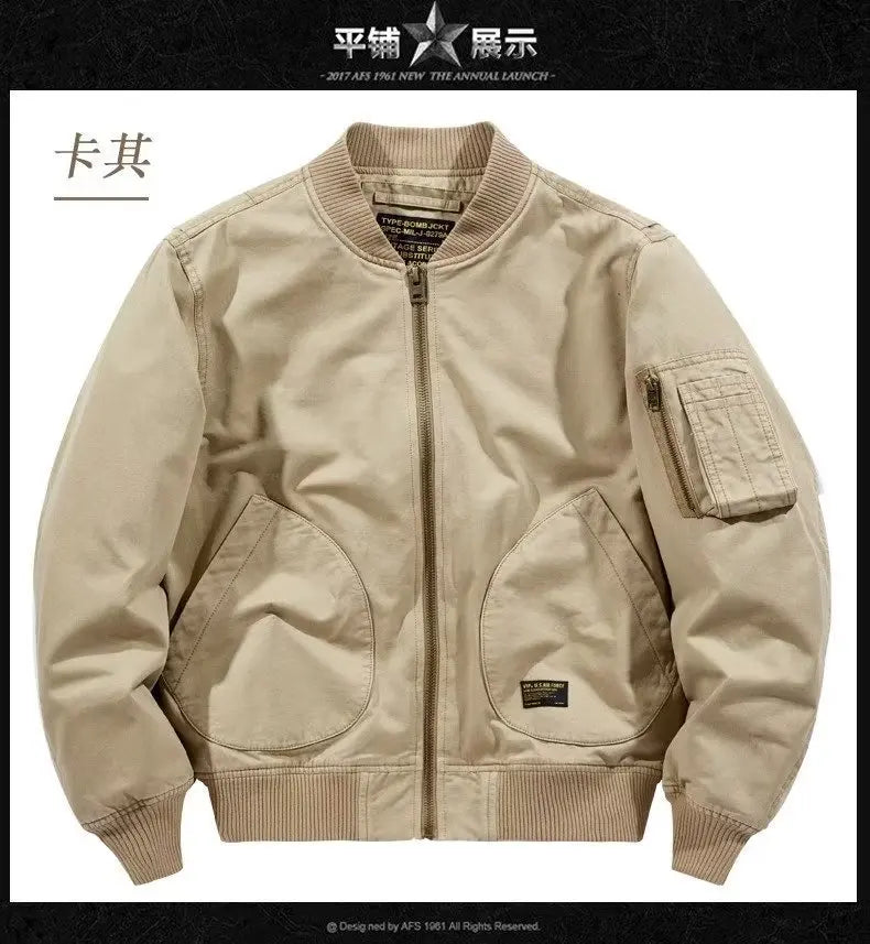 Japanese Retro Trendy Brand Loose Bomber Jacket Male Couple Spring Autumn Winter Thin Baseball Cotton Clothes