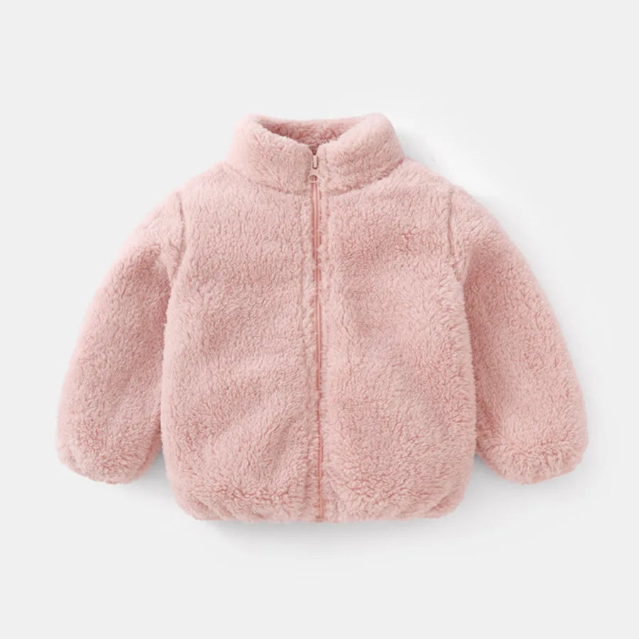 Jungen Mädchen Einfarbige Oberbekleidung Neuer Stil Mode Lässige Plüschmäntel Einfache Mode Kleidung Lässige Herbst Winter Jacke für Kinder