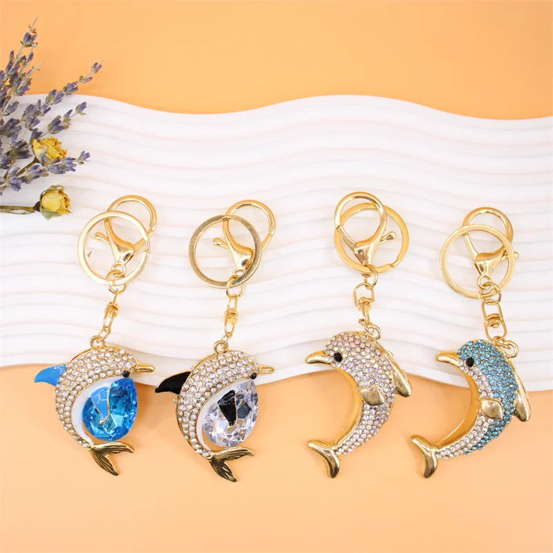 Dolphin keychain Creative New Product Metal Dolphin Keychain Fashion Bag Car Key Pendant