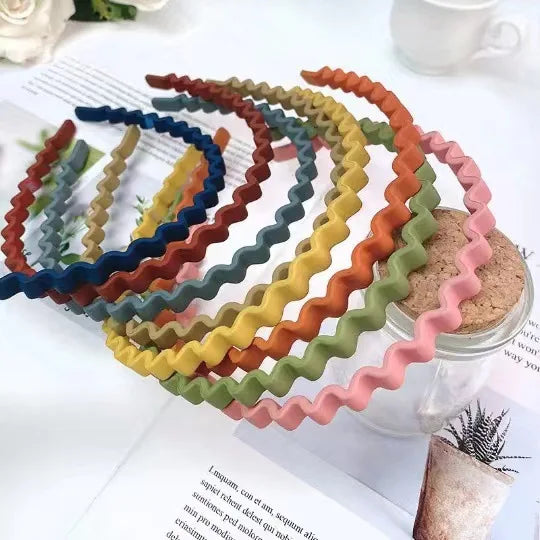 New Fashion Simple 0.8cm Twist Wave Frosted Bow Headband Hair Hair Band Face Clip Accessories Headwear Accessories for Women