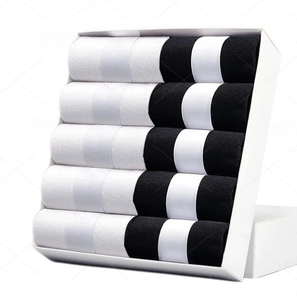 5/10 Pairs Men Socks Cotton Blend Black Business Casual Soft Breathable for  Spring Summer Autumn Winter Size 6-13