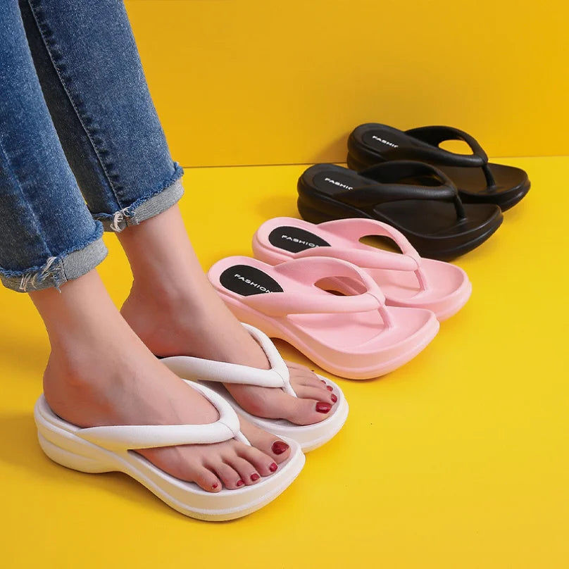 Woman House Heel Slipper Wedges Cloud Sandals Summer Soft Flip Flops Beach Slides Home Garden Shoe Outdoor Ladies Female Girls