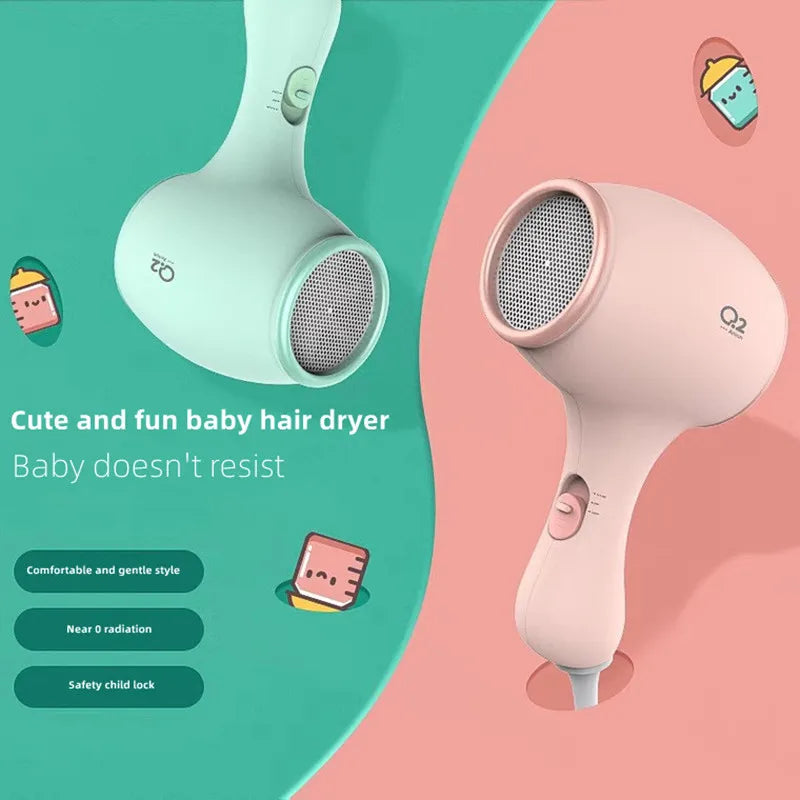 2025 New Upgrade Q2 Children's Hair Dryer Silent Constant Temperature Negative Ion 0 Radiation with Safety Lock Hair Dryer