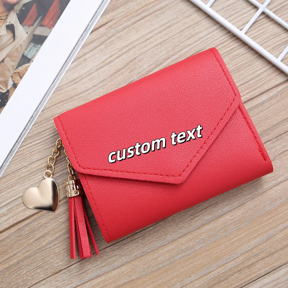 Customized Personalized Short Tassel Pendant Womens Wallet Waterproof Custom Luxury Fashion High Quality Little Girl Coin Purse