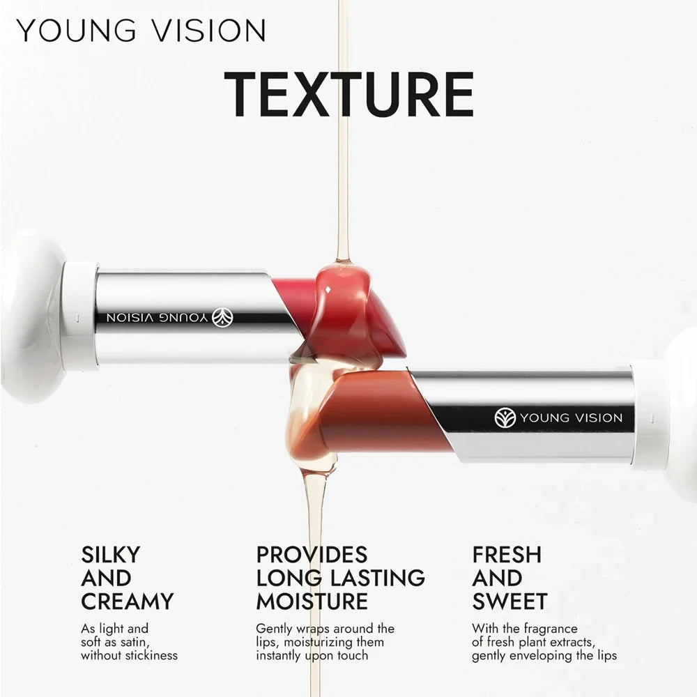 YOUNG VISION 6 Farben Feiner Schimmer Pflegender Leichter Lippenstift Lang anhaltende Farben Leicht aufzutragender feuchtigkeitsspendender Lippenstift