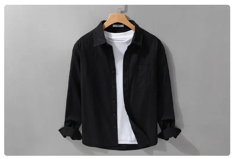 Spring and Autumn 2025 Shirt Men's Long-sleeved Loose Japanese Retro Tops Trendy Thin Casual Work Shirt Jacket
