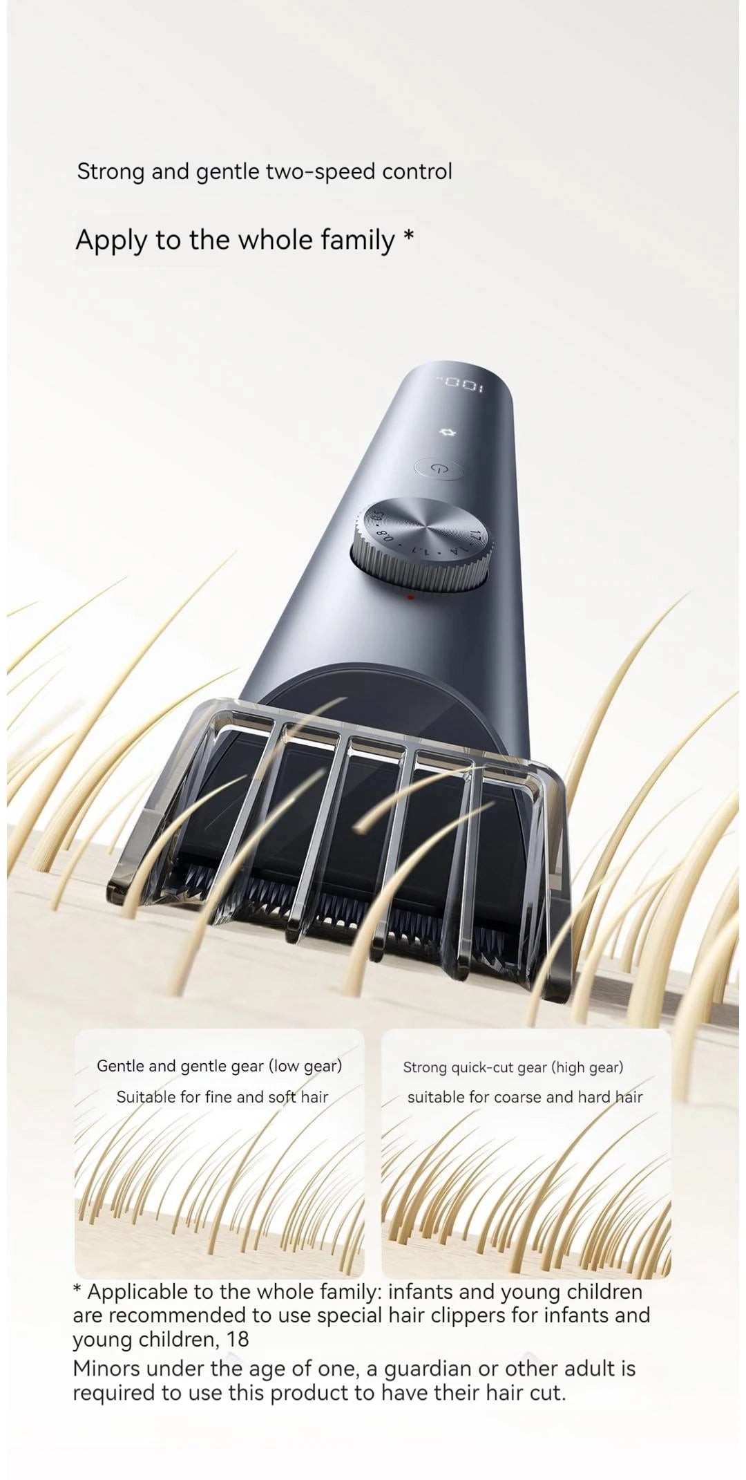 Mijia Hair Clipper 2 Hair Trimmer Professional Beard Cut Machin IPX7 Waterproof Wireless Haircut Machine Mijia Clipper 2