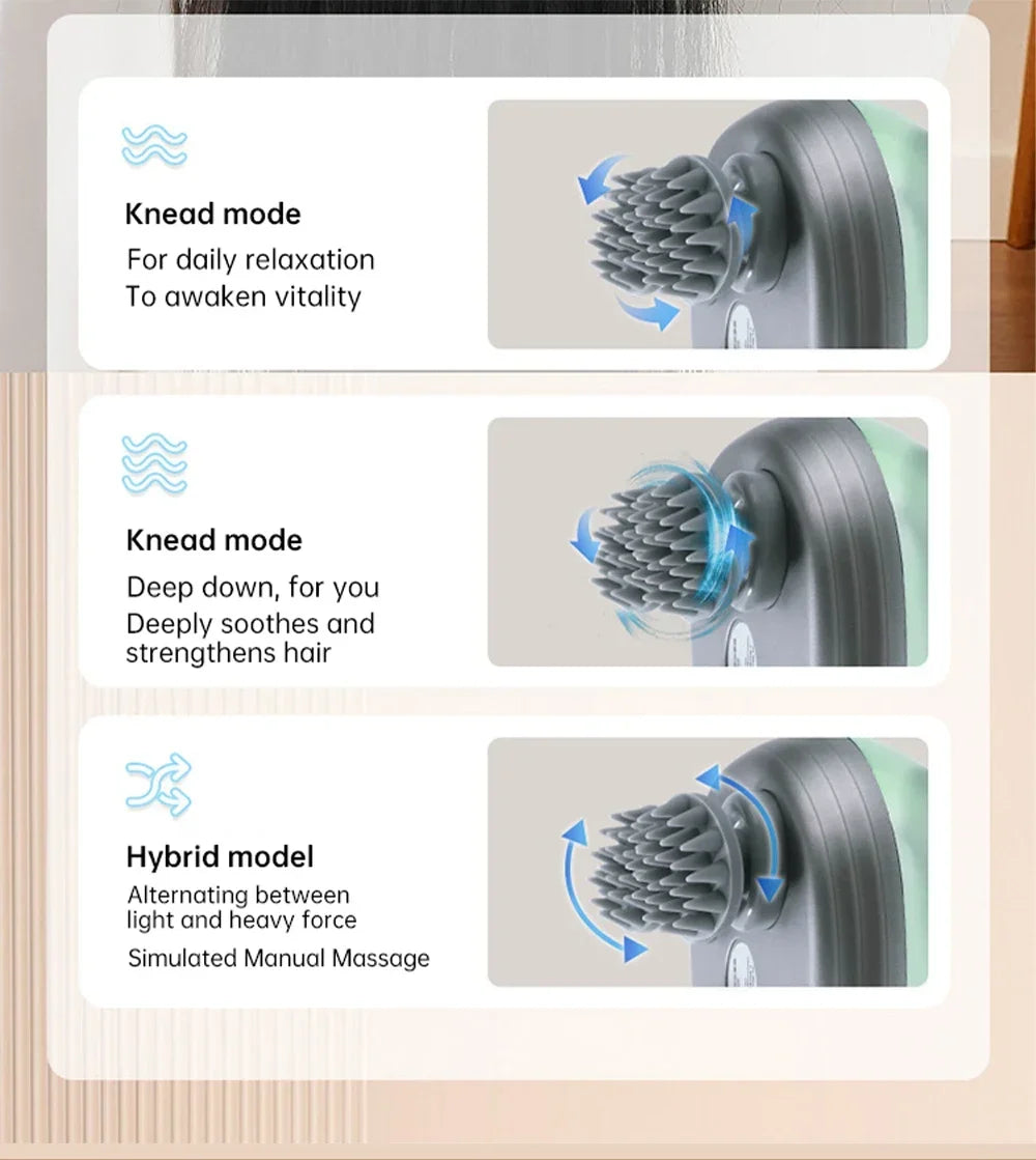 Electric Head Massager Silicone Scalp Magnetic Suction Charging Silicone Shoulder Multifunctional Kneading Vibration Head Spa