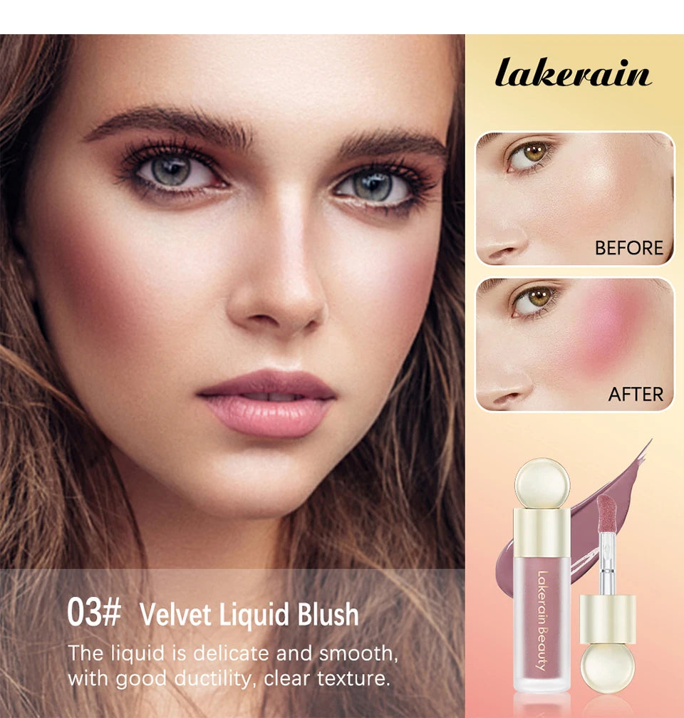 7.5ml Matte Liquid Blush Velvet Blusher Orange Peach Face Pigment Lasting Beauty Natural Cheek Tint Cream Waterproof  Blush