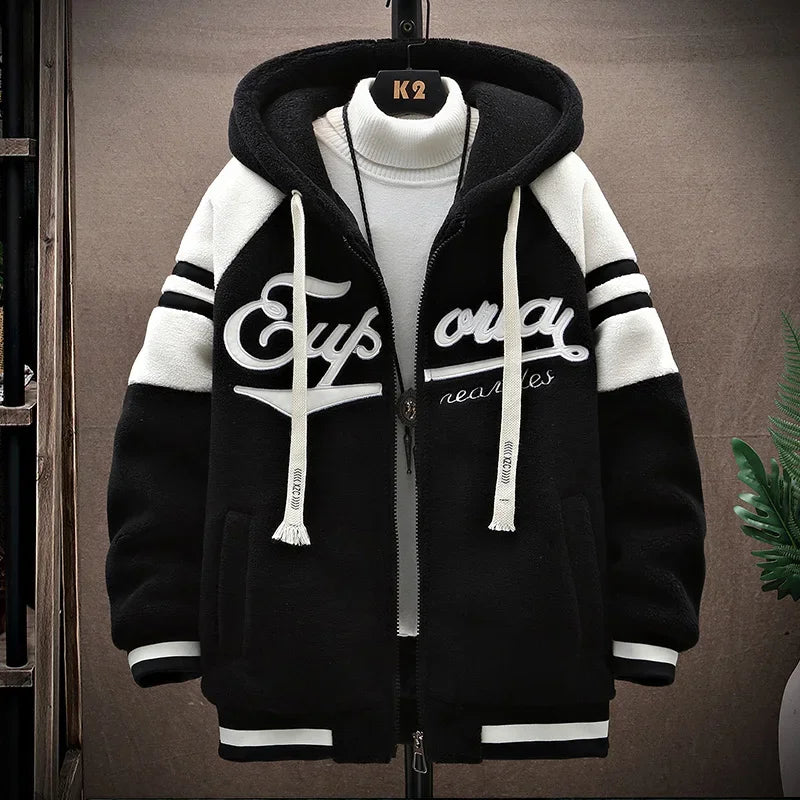 2023 Herren Kapuzenjacken Japan Mode Streetwear Harajuku Mäntel Herren Herbst Winter Herren Kleidung Wolljacken Stickerei Jacke