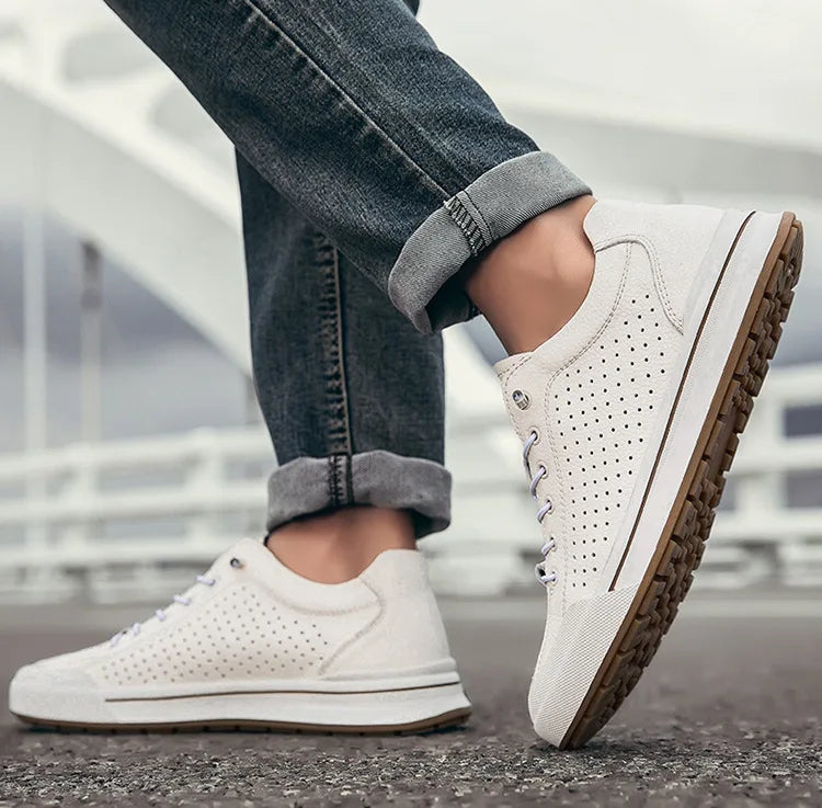 Elevator Shoes for Men Height Increasing Sneakers 6cm Inches Taller Leather Casual Shoes with Height Increase Shoes