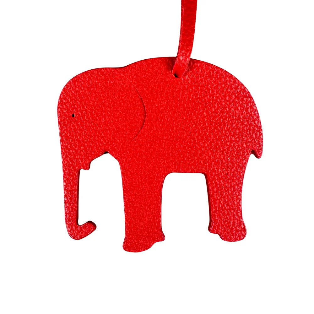 Colorful Elephant Leather Bag Charm - 12 Vibrant Colors, Mix & Match Style, Durable & Thick Leather Keychain-PU Leather