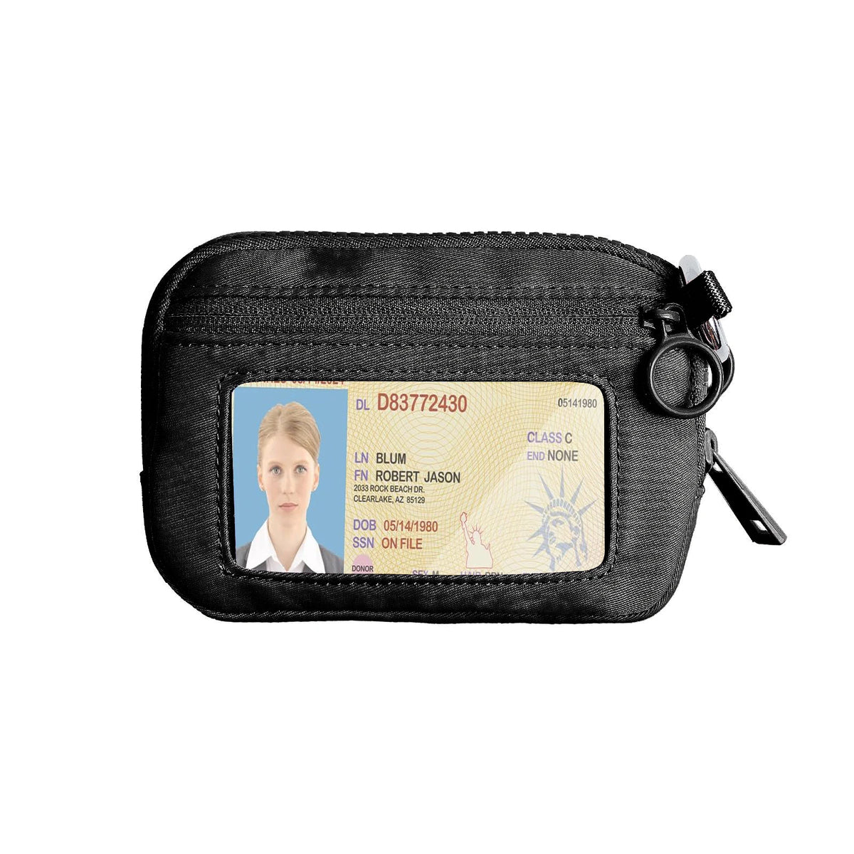 Women Cute Small Pouch Mini Wallet with Clear ID Window, Makeup Cosmetic Bag,Card Holder Bag for Purse,Toiletry Zipper Pouch