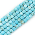5mm Faceted Square Beads Blue Turquoise Natural Stone Loose Beads for Jewelry Making Diy Bracelet Beading Accessories