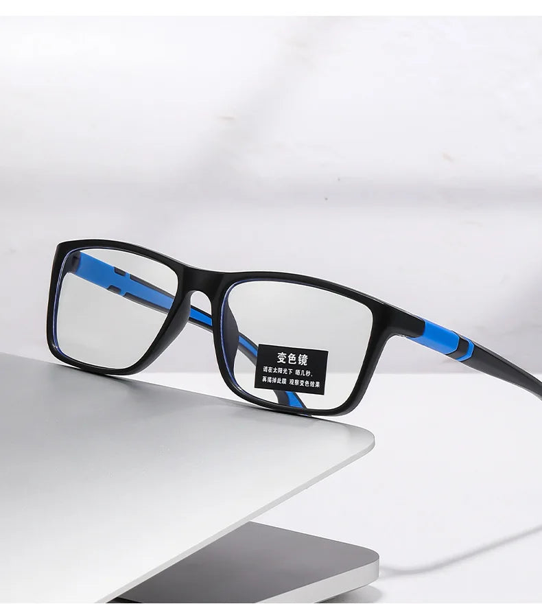 Fashion Photochromic Reading Glasses for Men Presbyopia Hyperopia Sports Glasses Anti Blue Light Glasses +100 +150 +200 +250