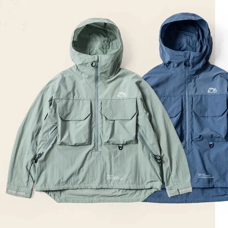 Lockere, wasserabweisende Kapuzenjacke Bequeme langärmelige Oberbekleidung im jugendlichen Stil für Herren und Damen