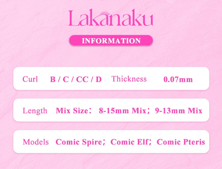LAKANAKU Spire Lashes Feather Einzelwimpernverlängerungen B/C/CC/D Kaschmir Volumen vorgefertigte Spikes Wimpern
